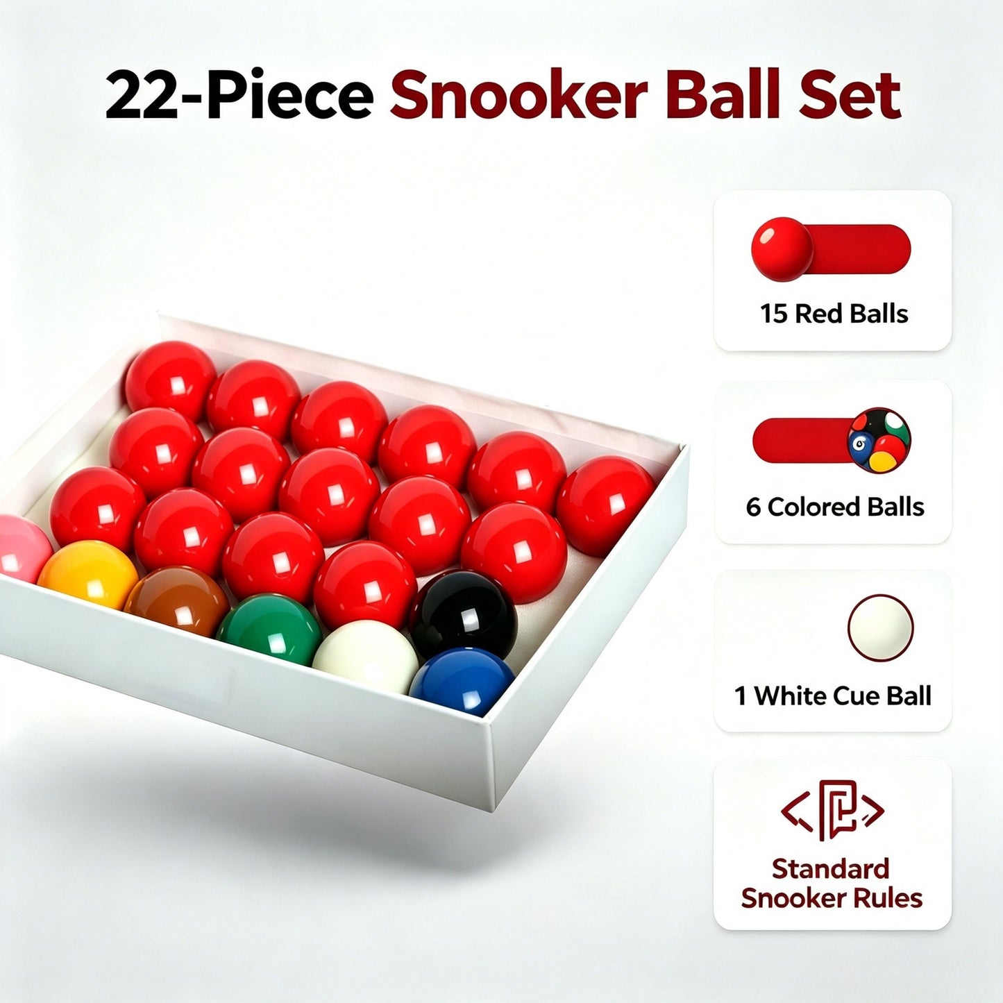Empire USA British Snooker Ball Set, 2 1/16-Inch