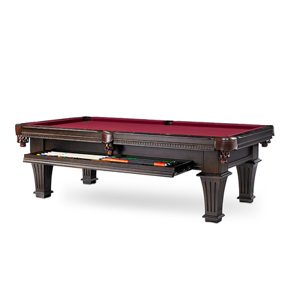 Talbot Wood Pool Table with Drawer - Mocha Finish