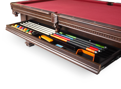 Talbot Wood Pool Table with Drawer - Mocha Finish