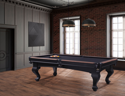 Teton Wood Pool Table - Black / Tumbleweed Finish