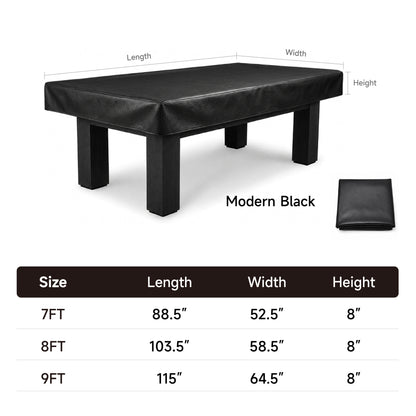 Empire USA Billiard Table Leatherette Cover - (Midnight Black, fitted)
