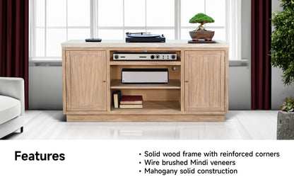 3675LW TV Stand /TV console w/33" Fireplace Option Brown (78-Inch, optional 33''Fireplace, 3666-FPI)