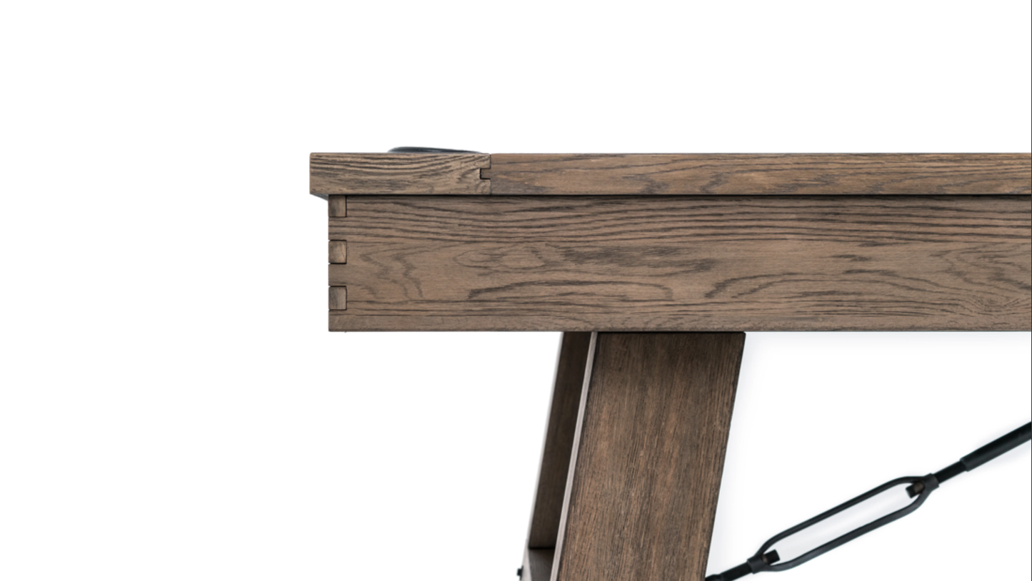 Isaac Wood Pool Table - Silvered Ash Finish