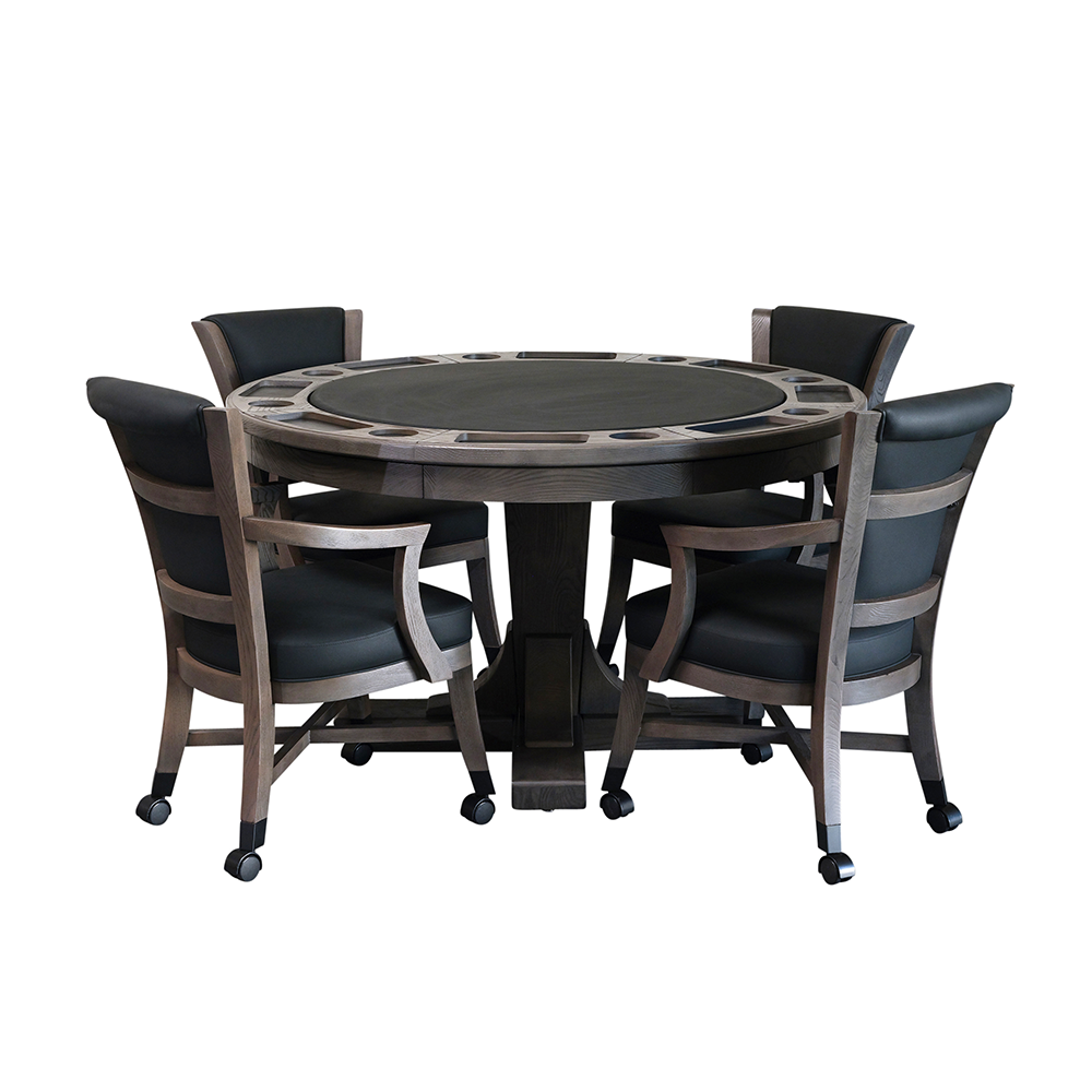 Kai - Poker Table, Bumper Pool Table, Dining Table 3 in 1 - Greyson grey Finish