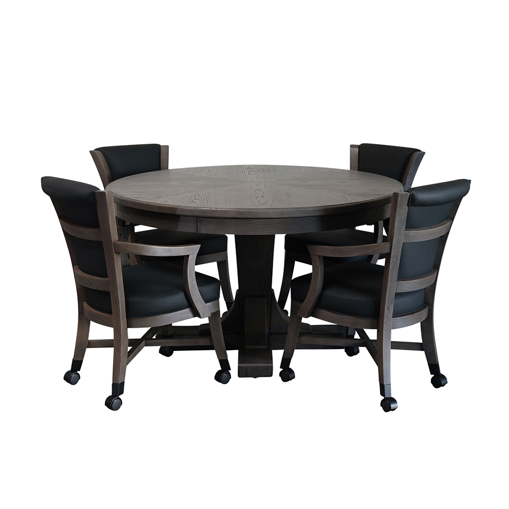 Kai - Poker Table, Bumper Pool Table, Dining Table 3 in 1 - Greyson grey Finish