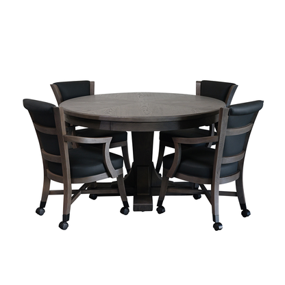 Kai - Poker Table, Bumper Pool Table, Dining Table 3 in 1 - Greyson grey Finish