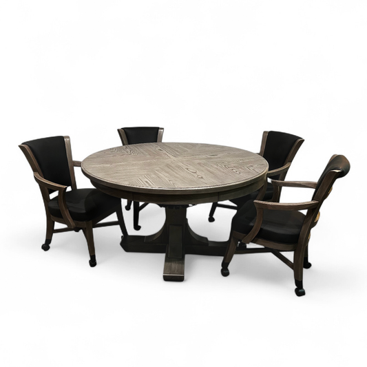 Kai - Poker Table, Bumper Pool Table, Dining Table 3 in 1 - Greyson grey  Finish