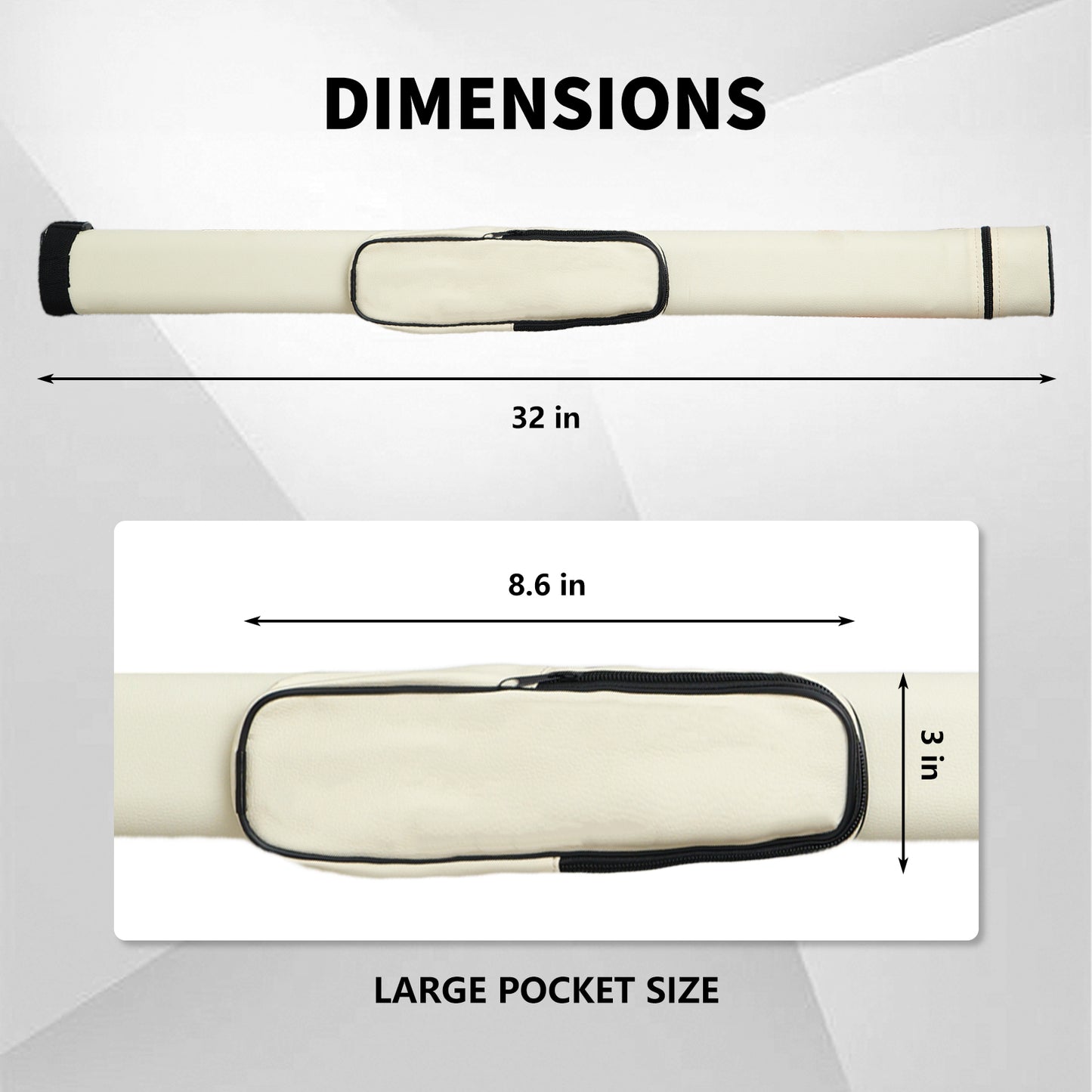 Empire USA - Billiard Pool Cue Hard Case, Holder for 1/2 Cue