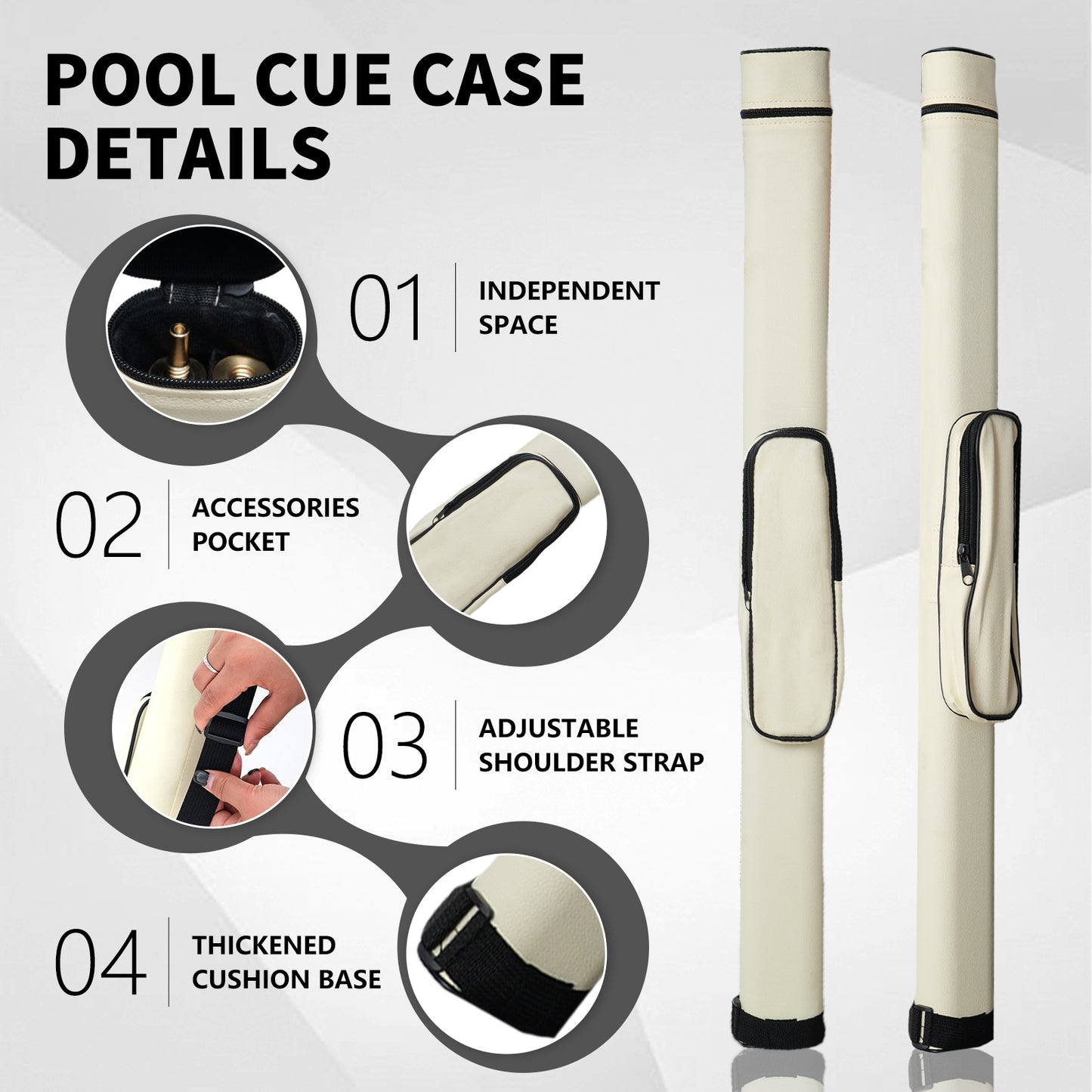 Empire USA - Billiard Pool Cue Hard Case, Holder for 1/2 Cue
