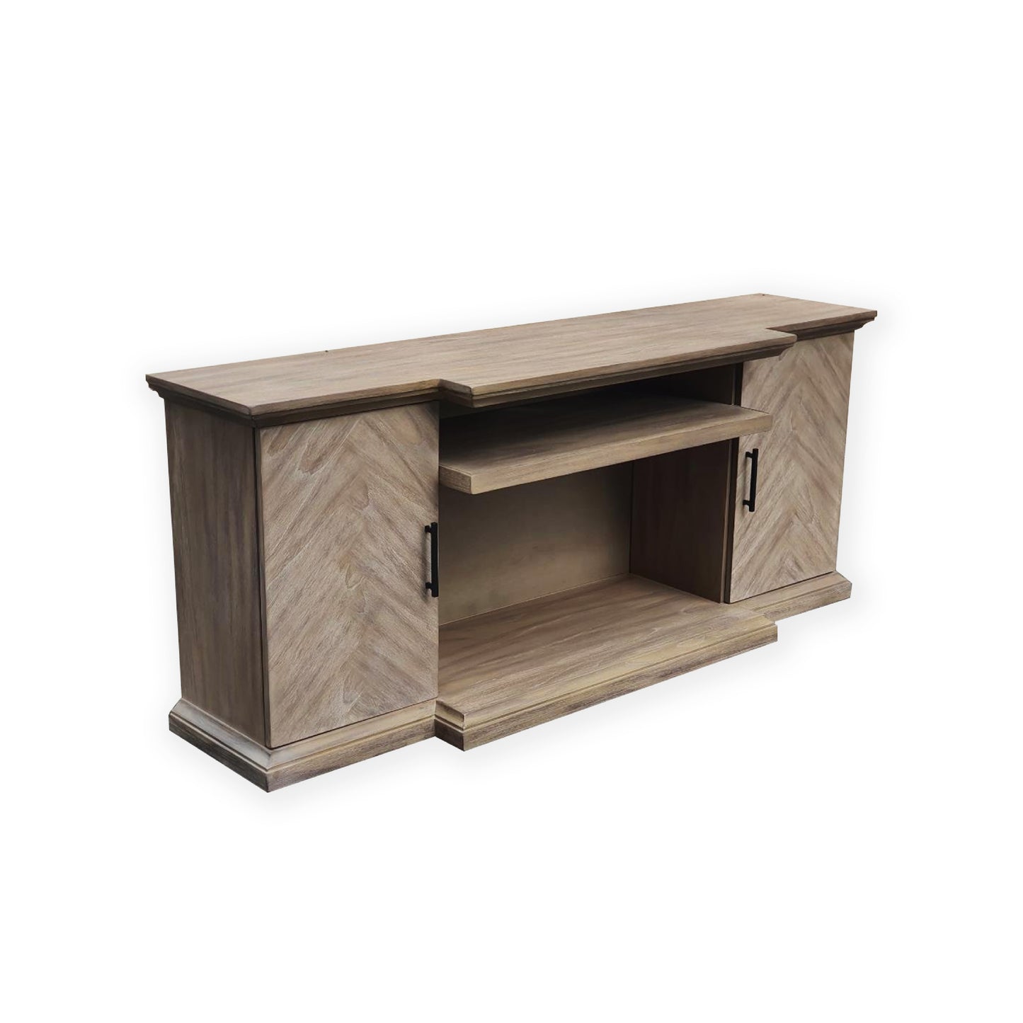 3686WE Media Console Rustic TV Stand Brown  (66-inch, optional Fireplace ,for 36''fireplace option 2001B-36P )