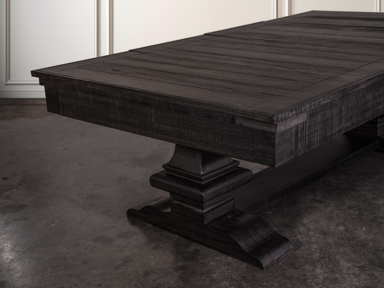 Beaumont Wool Pool Table - Distressed Black Finish