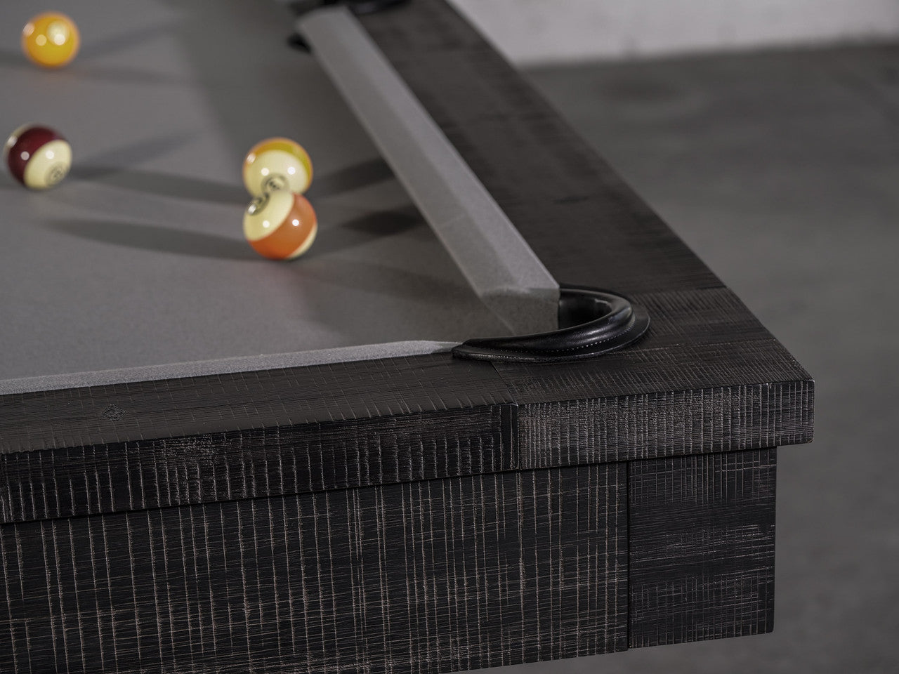 Beaumont Wool Pool Table - Distressed Black Finish