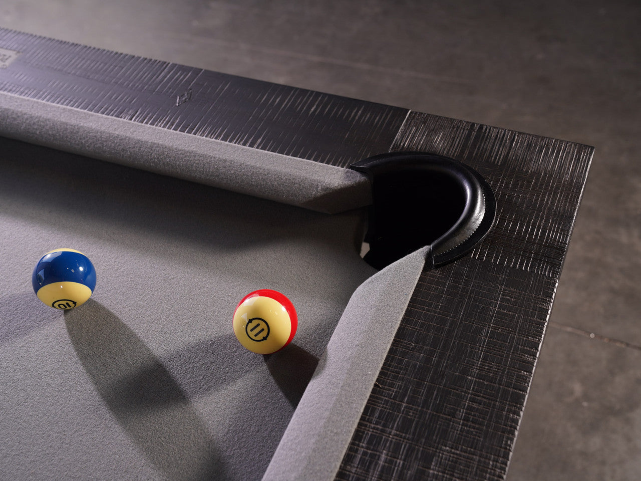 Beaumont Wool Pool Table - Distressed Black Finish