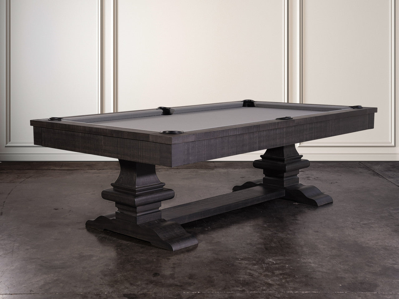 Beaumont Wool Pool Table - Distressed Black Finish