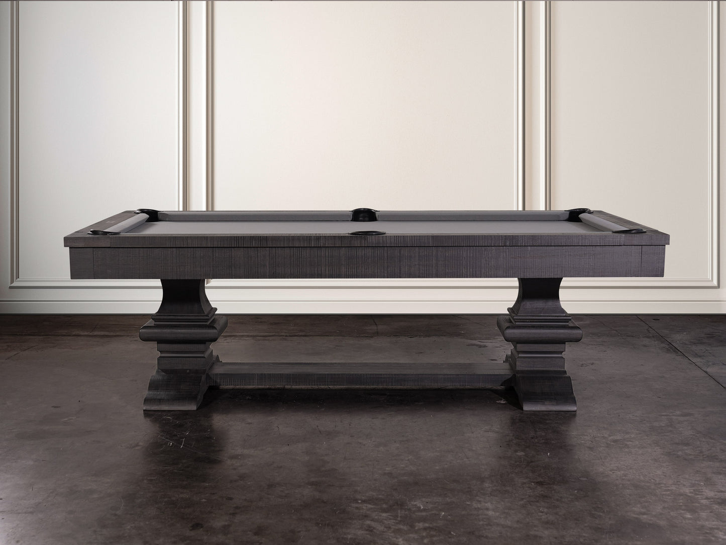 Beaumont Wool Pool Table - Distressed Black Finish
