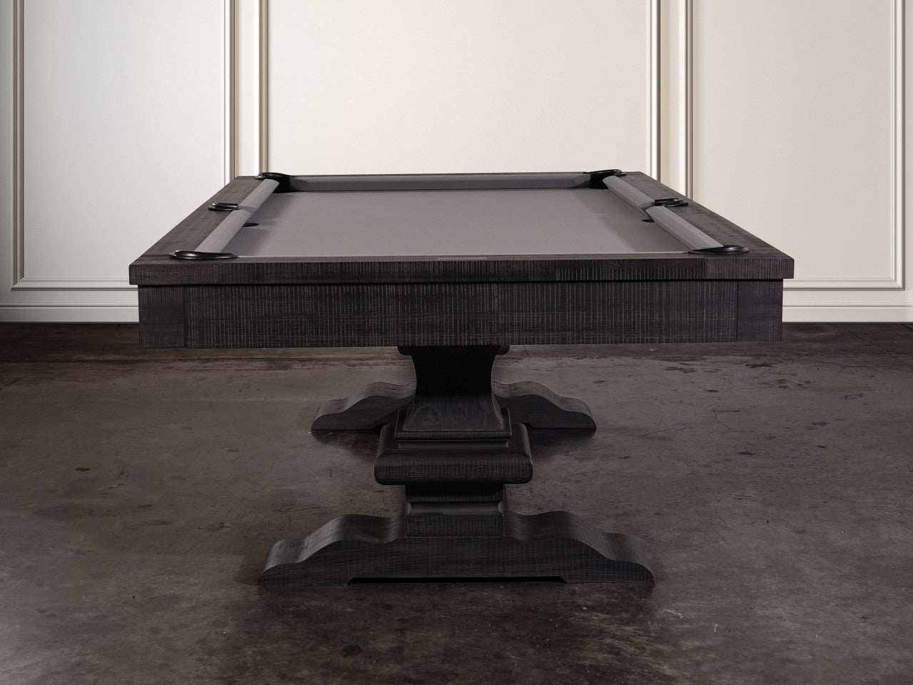 Beaumont Wool Pool Table - Distressed Black Finish