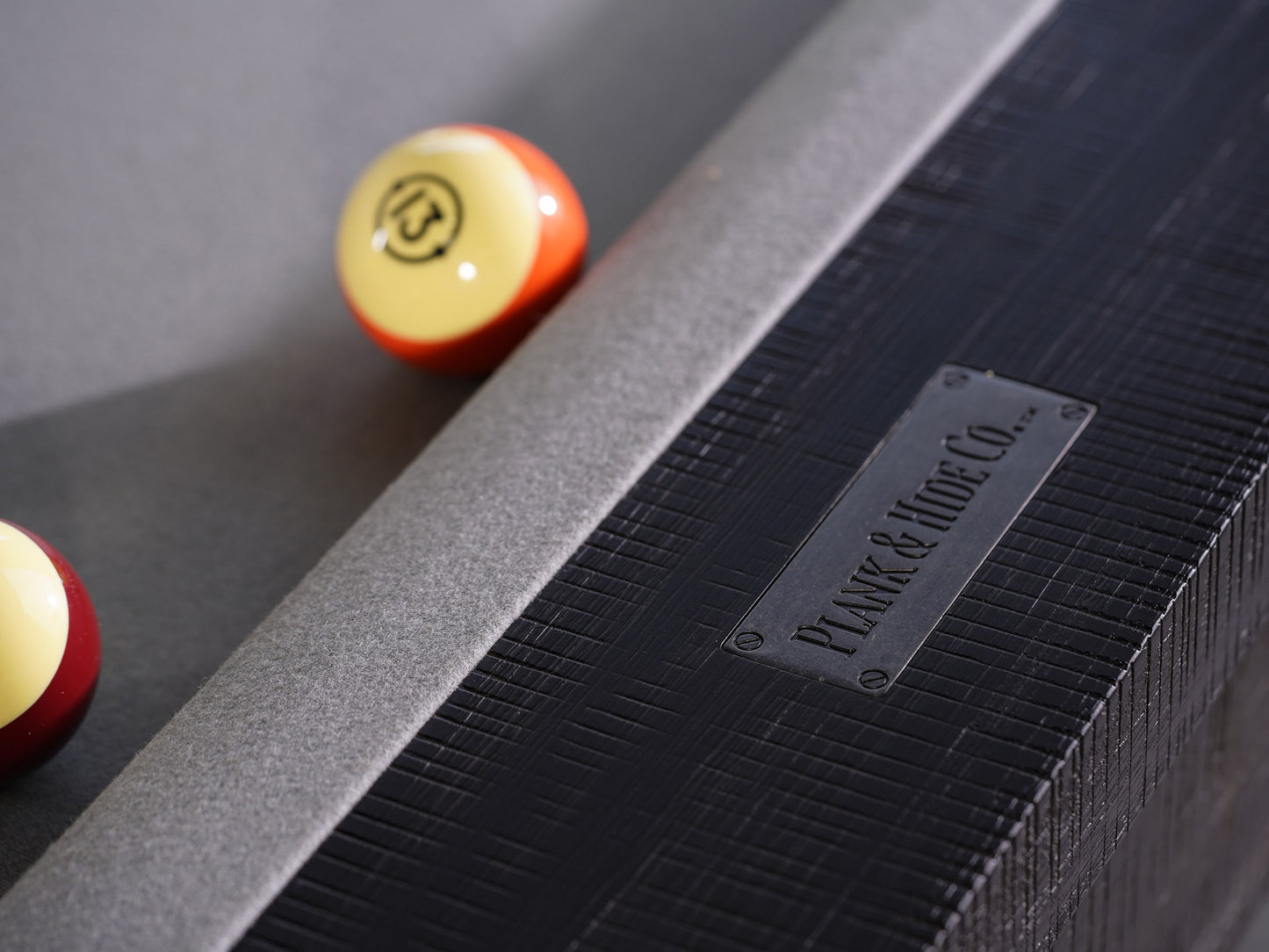 Beaumont Wool Pool Table - Distressed Black Finish