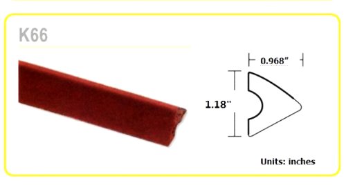 Empire USA K66 Rubber Pool Table Bumpers (Set of 6, 42")
