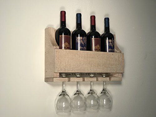 Empire USA - Barnwood Wall Mount Wine Rack (White Fir Glaze)