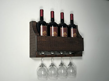 Empire USA - Barnwood Wall Mount Wine Rack (Barn Brown Fir)