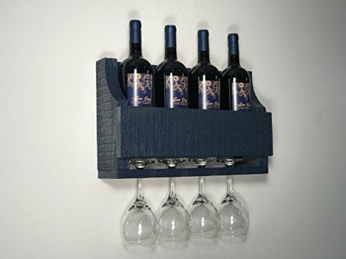 Empire USA - Barnwood Wall Mount Wine Rack (Oceanside Blue)