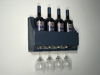 Empire USA - Barnwood Wall Mount Wine Rack (Oceanside Blue)