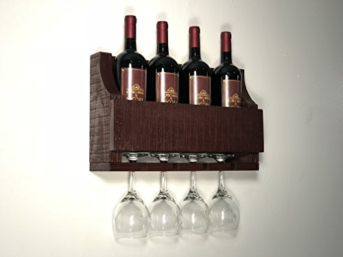 Empire USA - Barnwood Wall Mount Wine Rack (Aged Barn Red)