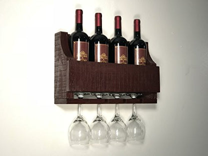 Empire USA - Barnwood Wall Mount Wine Rack (Aged Barn Red)