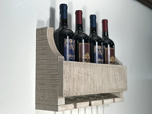 Empire USA - Barnwood Wall Mount Wine Rack (White Fir Glaze)