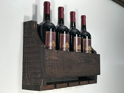 Empire USA - Barnwood Wall Mount Wine Rack (Barn Brown Fir)